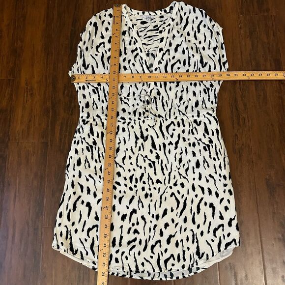 RAILS Jaylin Ivory Cheetah Mini Dress Sheath Drawstring Waist NWOT - Picture 13 of 13